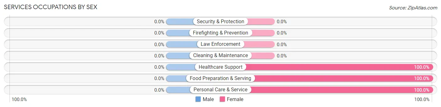 Services Occupations by Sex in Outlook