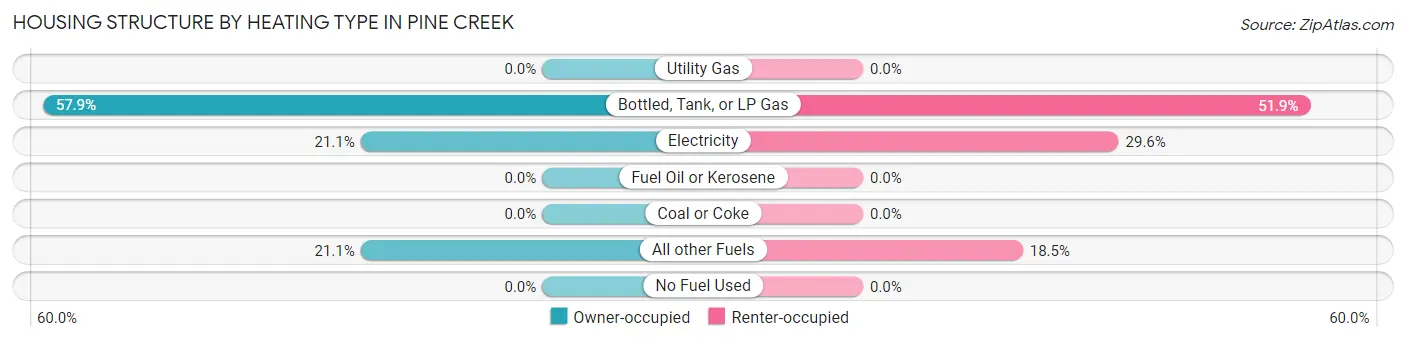 Housing Structure by Heating Type in Pine Creek