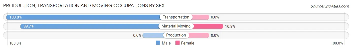 Production, Transportation and Moving Occupations by Sex in Plentywood