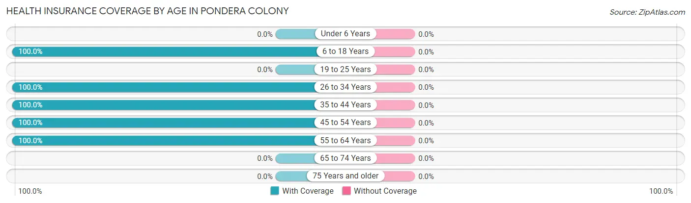 Health Insurance Coverage by Age in Pondera Colony