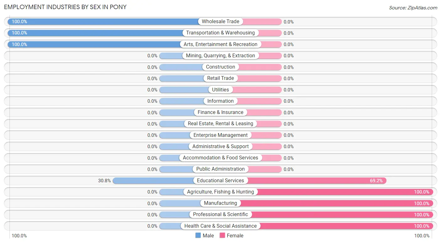 Employment Industries by Sex in Pony