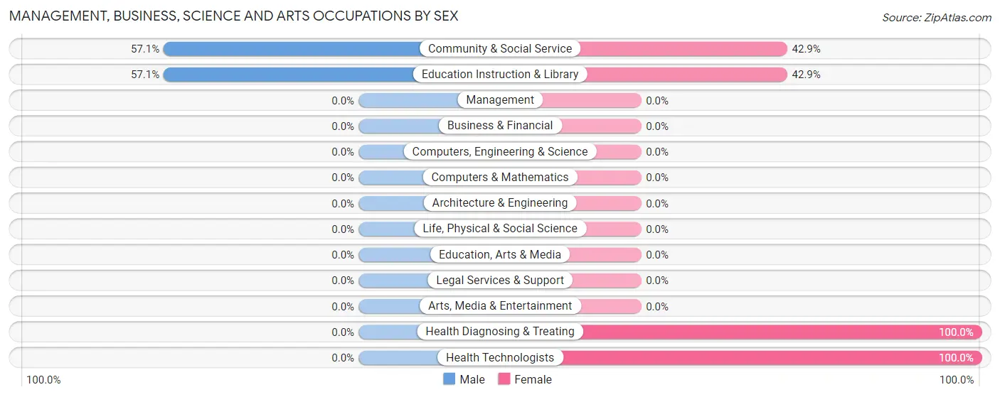 Management, Business, Science and Arts Occupations by Sex in Pony