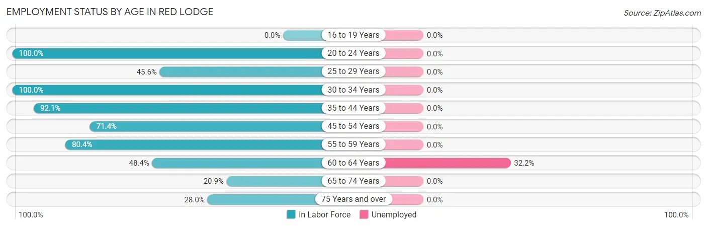 Employment Status by Age in Red Lodge
