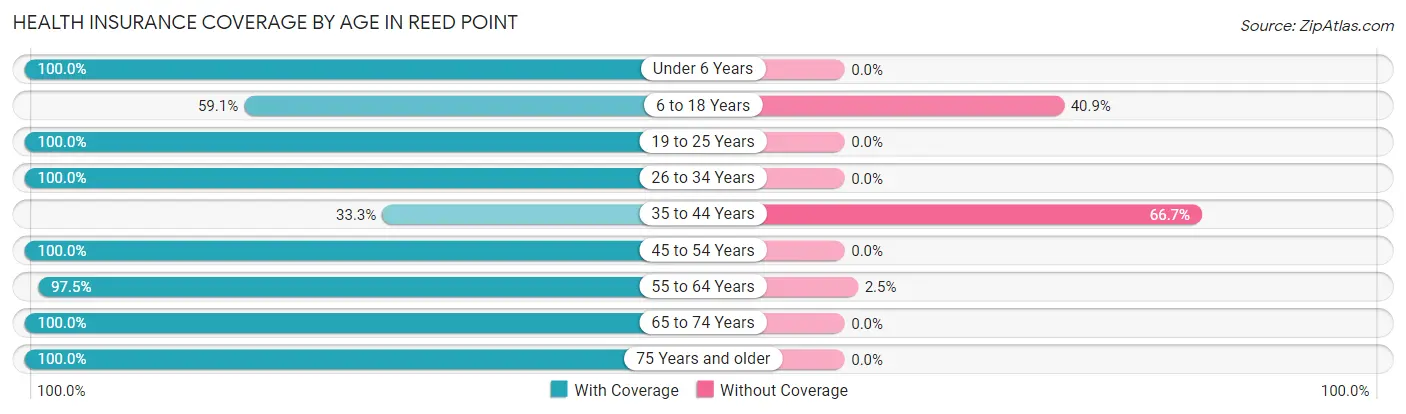 Health Insurance Coverage by Age in Reed Point