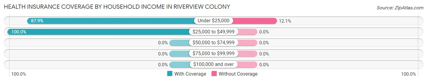Health Insurance Coverage by Household Income in Riverview Colony