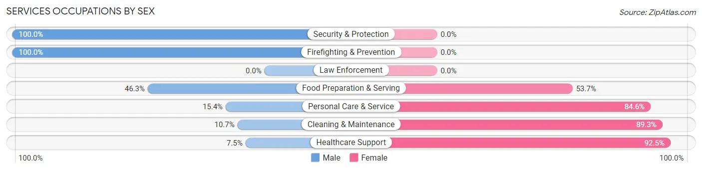 Services Occupations by Sex in Ronan