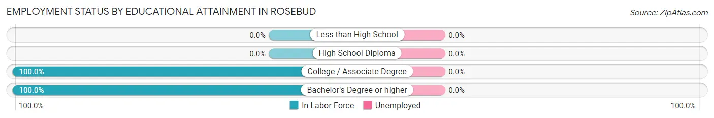 Employment Status by Educational Attainment in Rosebud