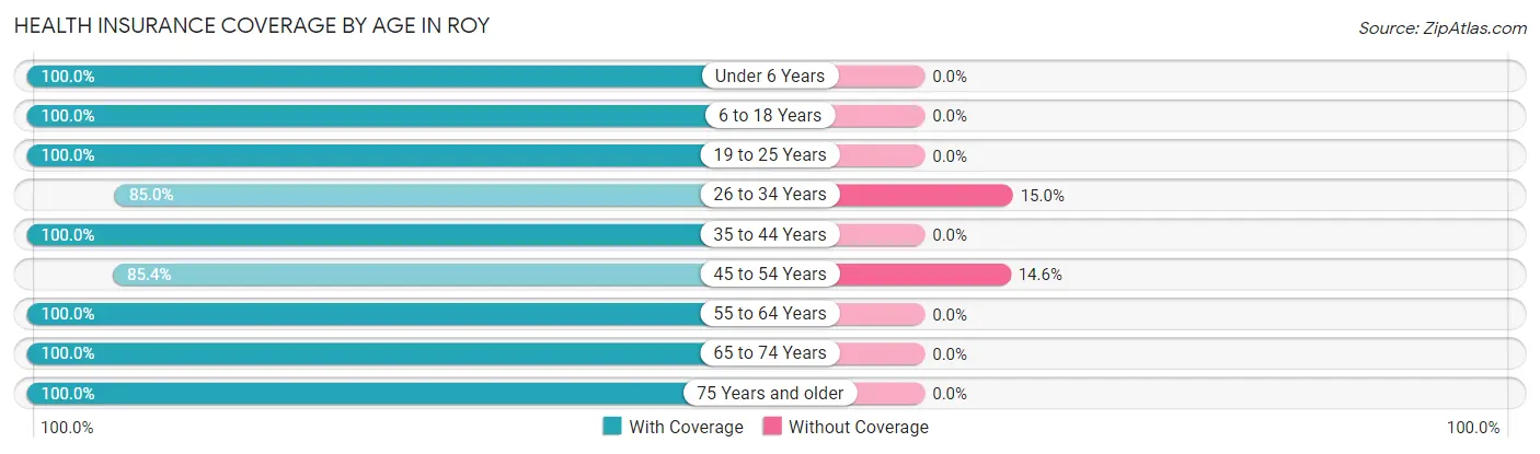 Health Insurance Coverage by Age in Roy