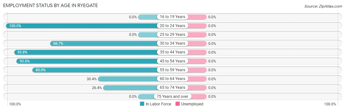 Employment Status by Age in Ryegate