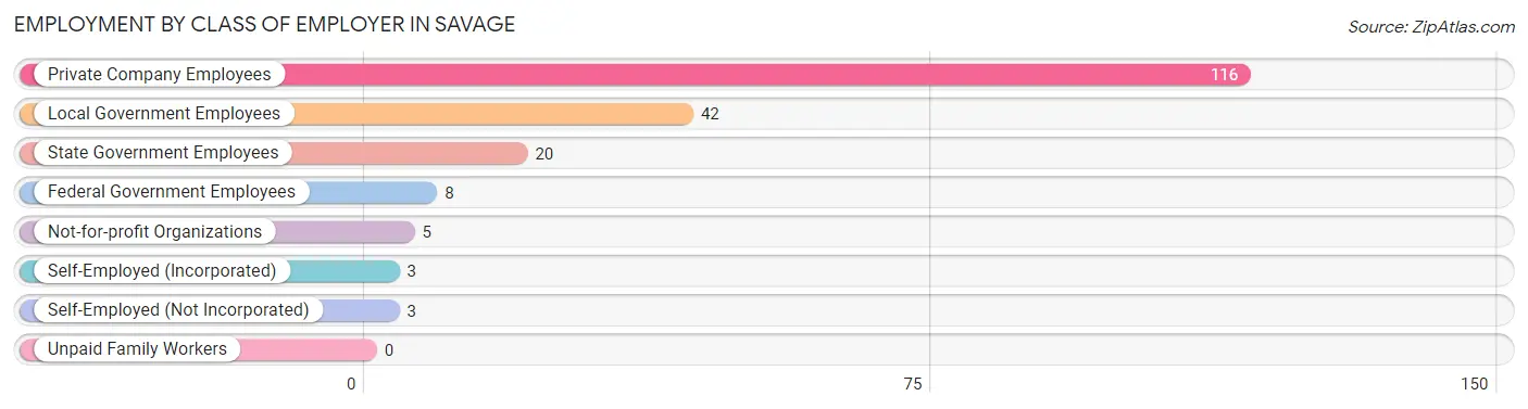 Employment by Class of Employer in Savage