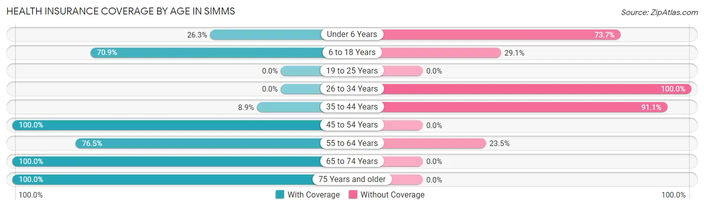 Health Insurance Coverage by Age in Simms