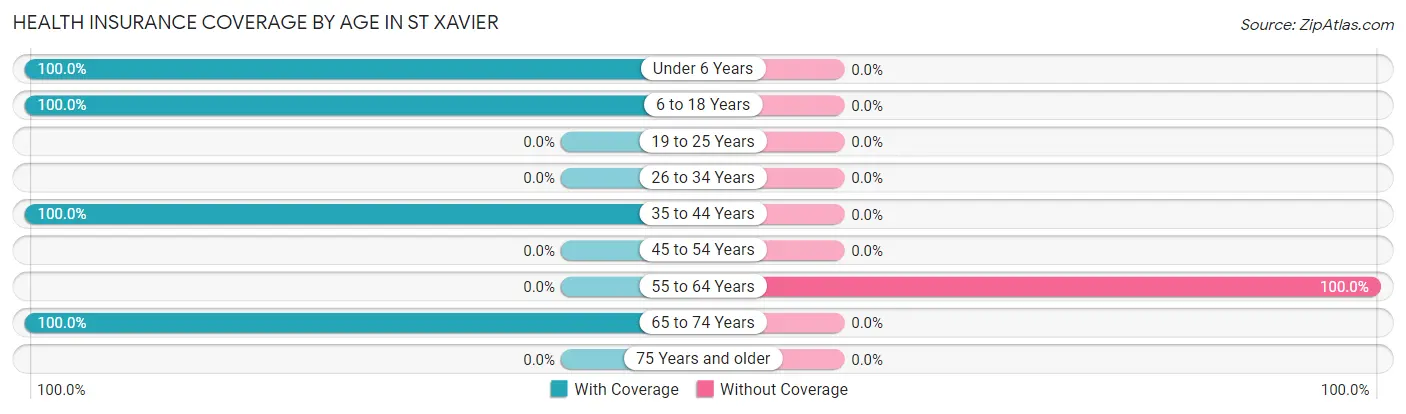 Health Insurance Coverage by Age in St Xavier