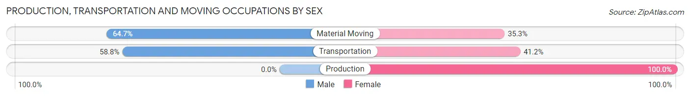 Production, Transportation and Moving Occupations by Sex in Superior