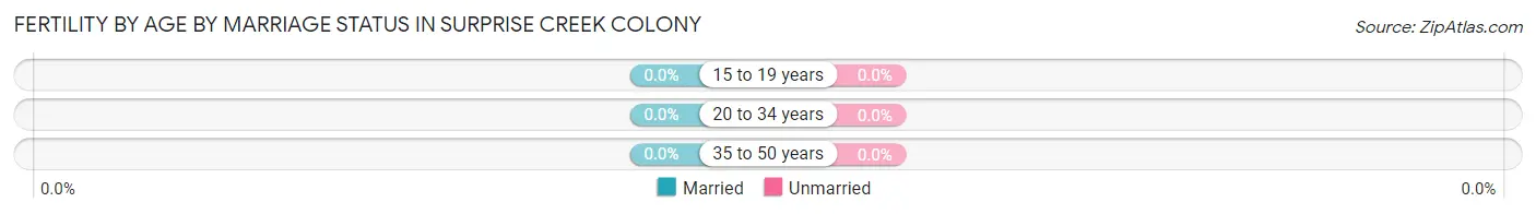 Female Fertility by Age by Marriage Status in Surprise Creek Colony