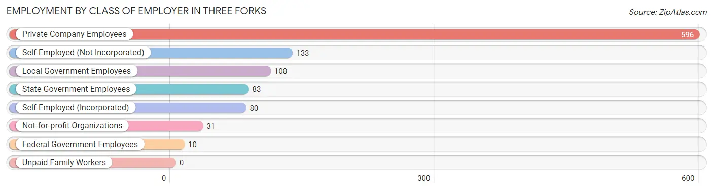 Employment by Class of Employer in Three Forks