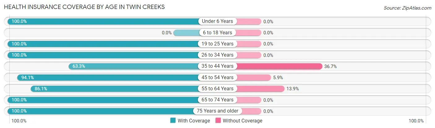 Health Insurance Coverage by Age in Twin Creeks