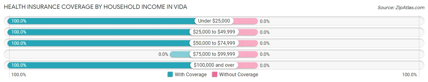 Health Insurance Coverage by Household Income in Vida