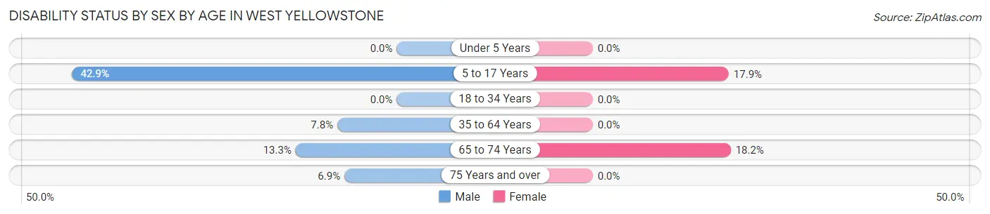 Disability Status by Sex by Age in West Yellowstone