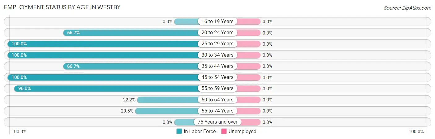 Employment Status by Age in Westby