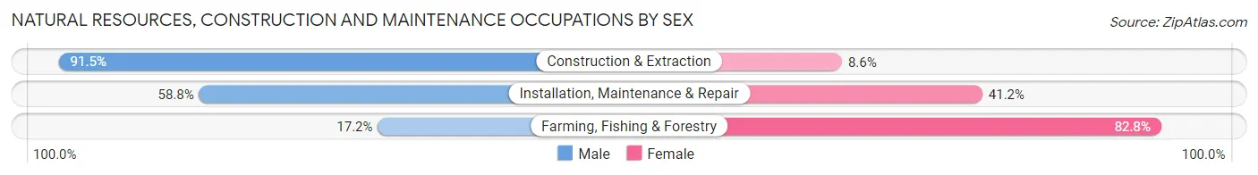 Natural Resources, Construction and Maintenance Occupations by Sex in Whitefish
