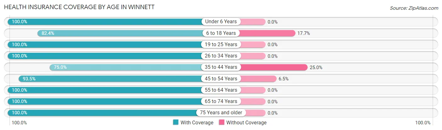 Health Insurance Coverage by Age in Winnett