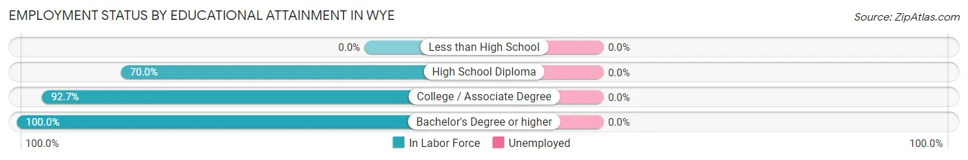 Employment Status by Educational Attainment in Wye