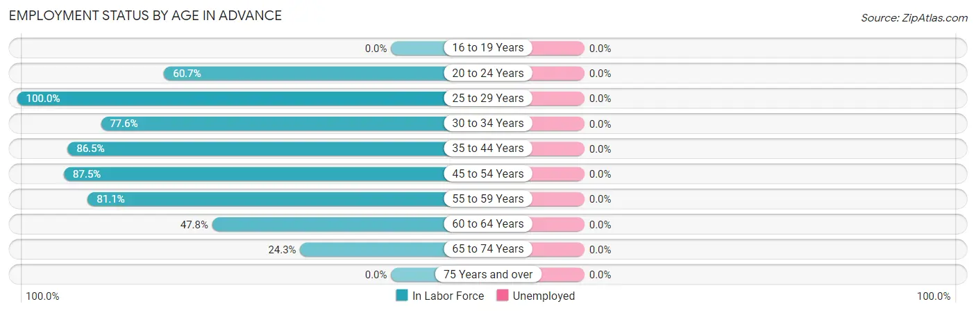 Employment Status by Age in Advance