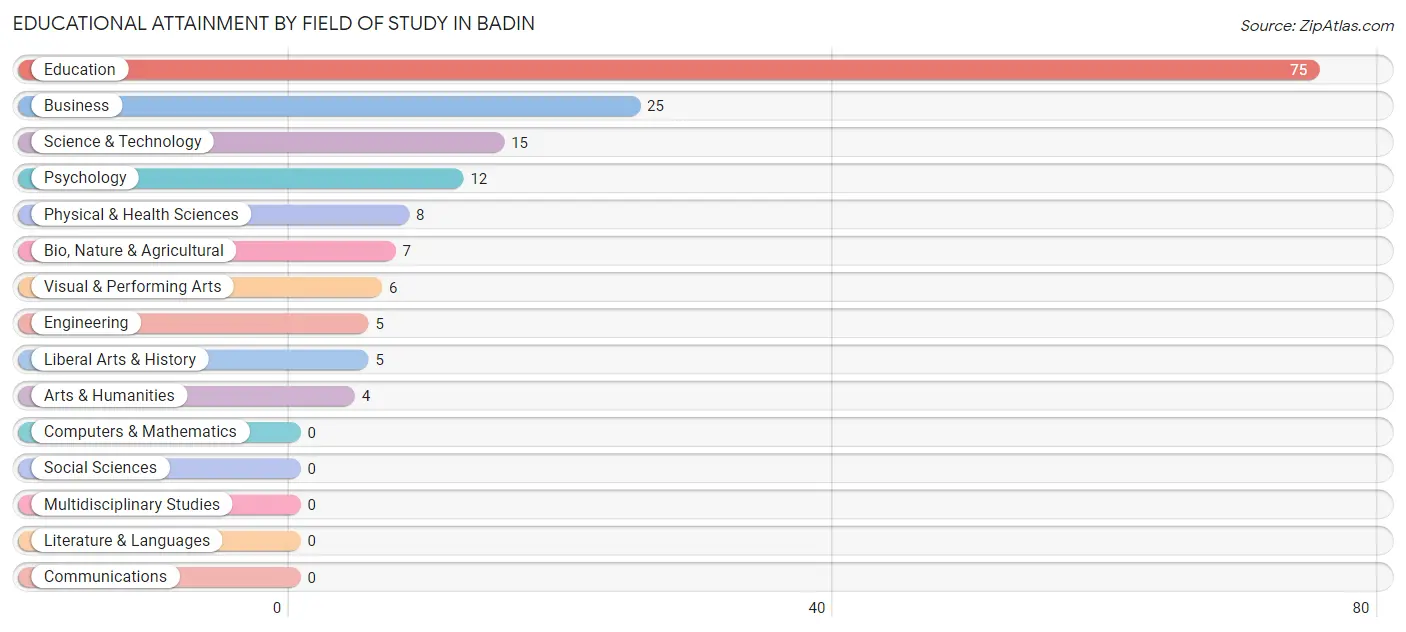 Educational Attainment by Field of Study in Badin