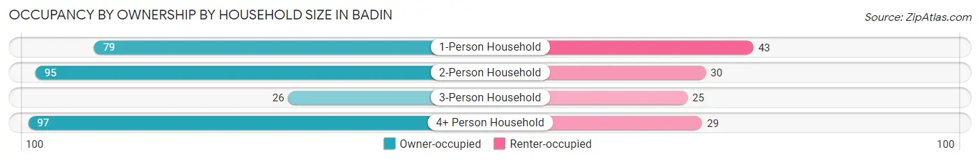 Occupancy by Ownership by Household Size in Badin