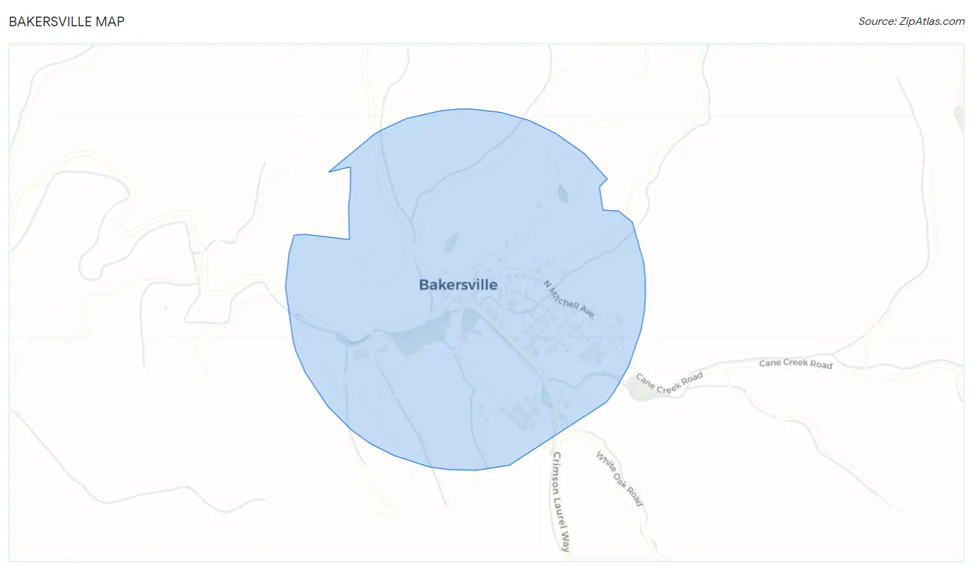 Bakersville Map
