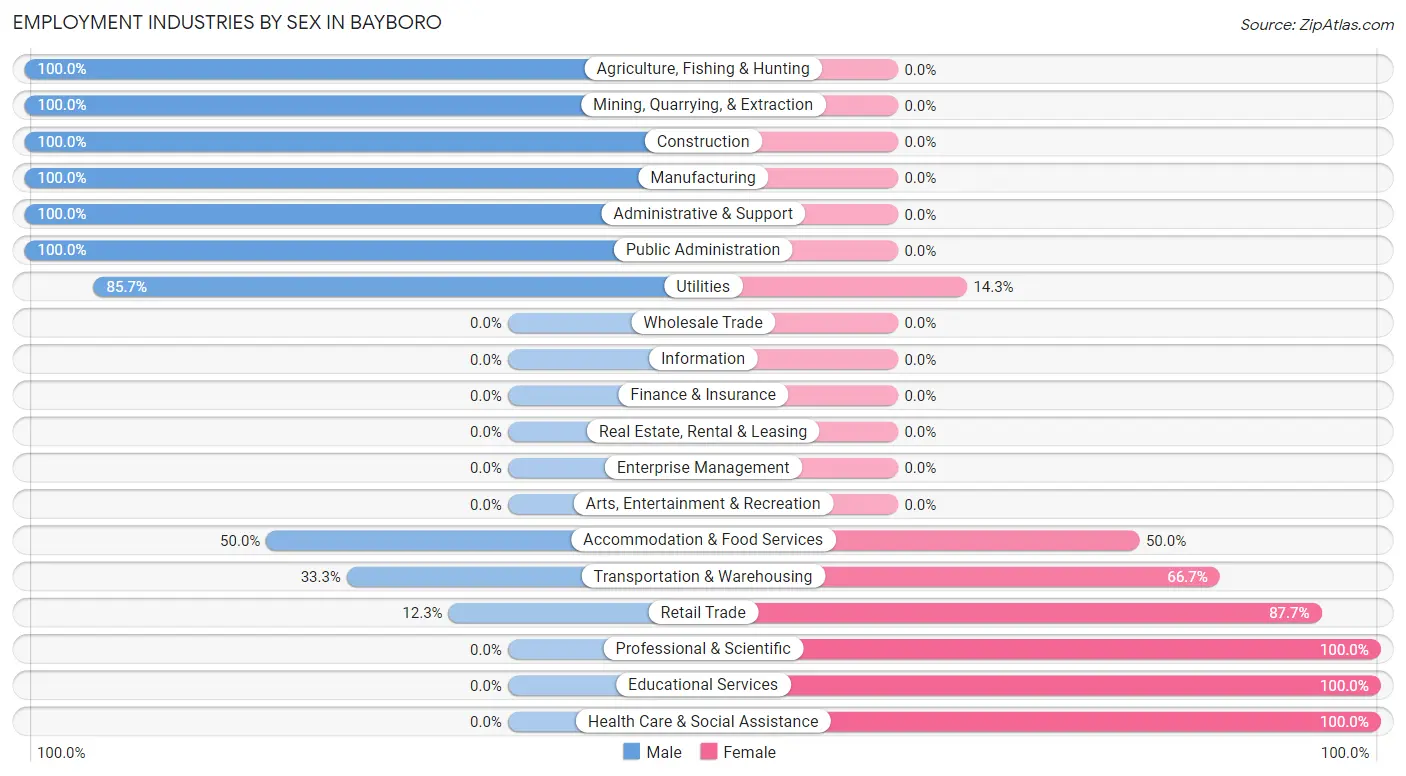 Employment Industries by Sex in Bayboro