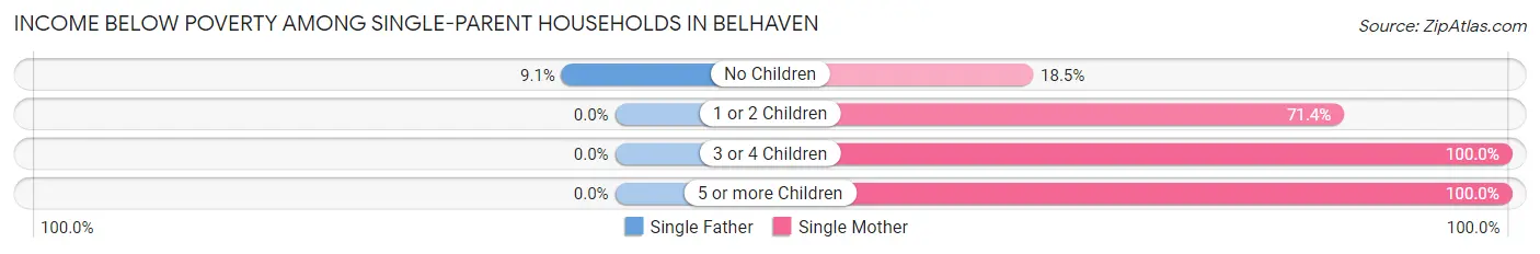 Income Below Poverty Among Single-Parent Households in Belhaven