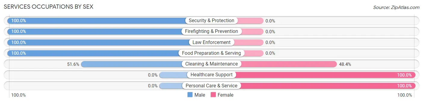 Services Occupations by Sex in Biscoe