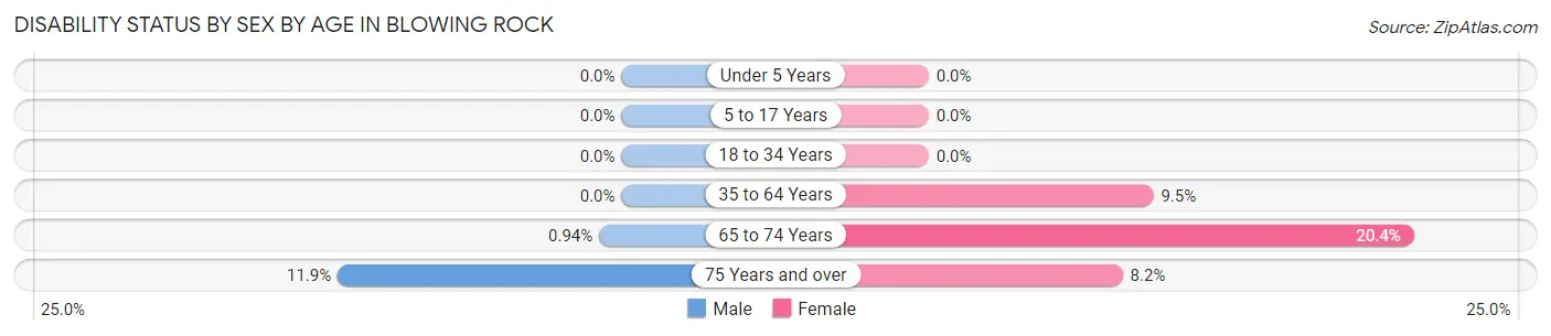 Disability Status by Sex by Age in Blowing Rock