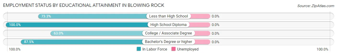 Employment Status by Educational Attainment in Blowing Rock