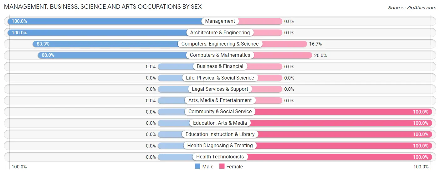 Management, Business, Science and Arts Occupations by Sex in Bolivia