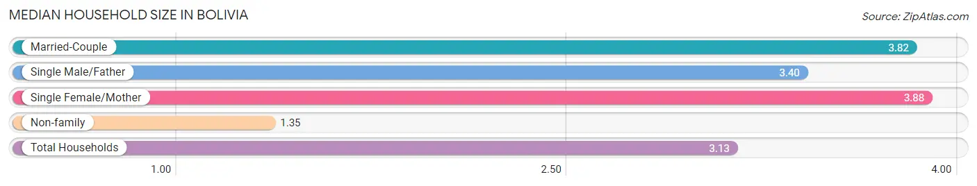 Median Household Size in Bolivia