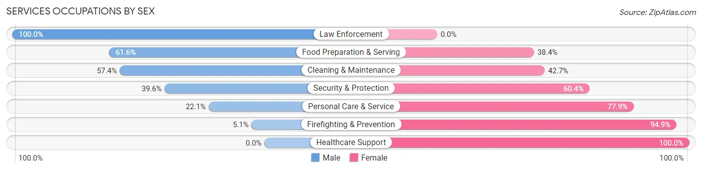 Services Occupations by Sex in Boone