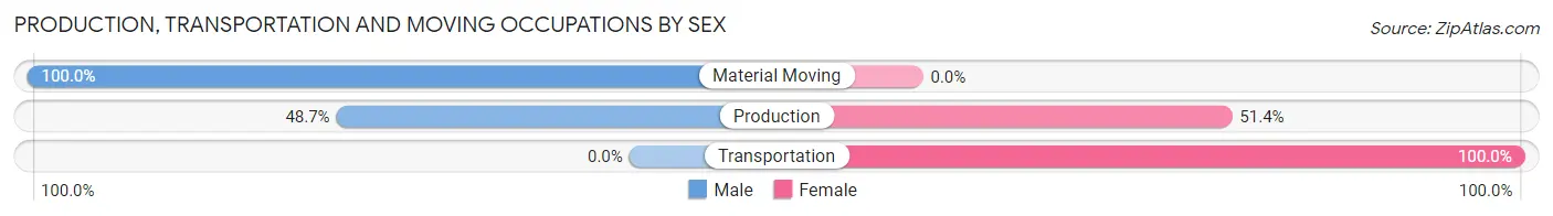 Production, Transportation and Moving Occupations by Sex in Brookford