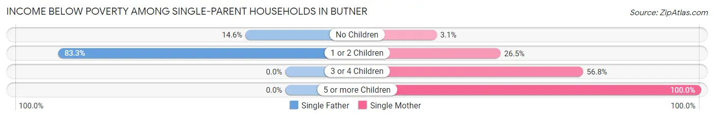 Income Below Poverty Among Single-Parent Households in Butner