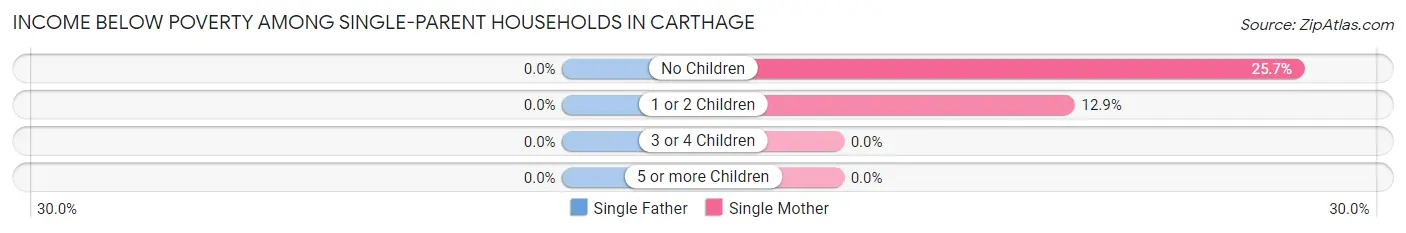 Income Below Poverty Among Single-Parent Households in Carthage