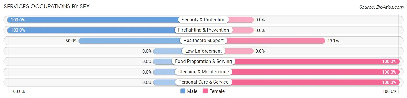 Services Occupations by Sex in Cashiers
