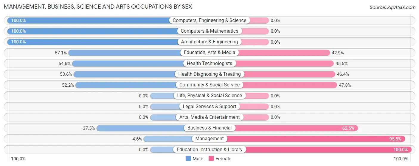 Management, Business, Science and Arts Occupations by Sex in Chocowinity