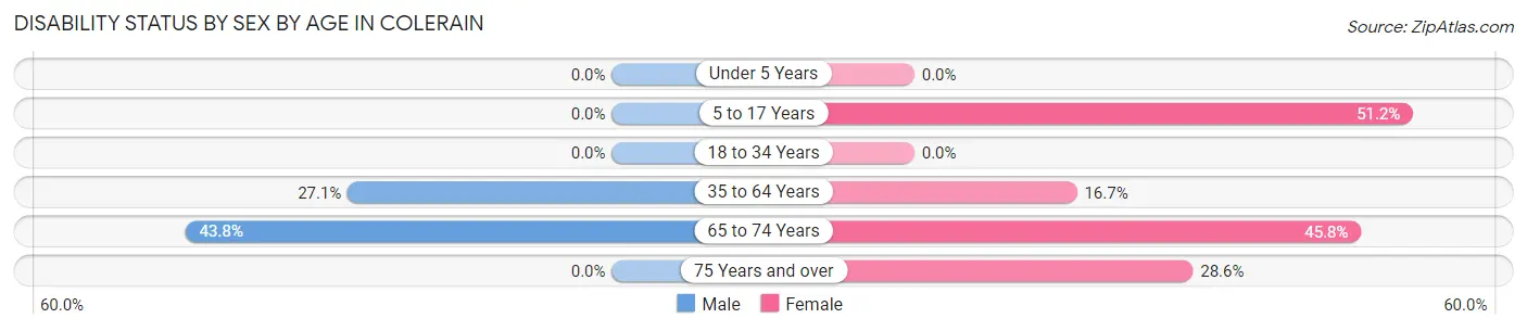Disability Status by Sex by Age in Colerain