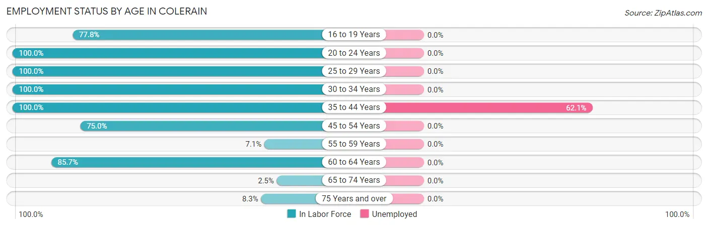 Employment Status by Age in Colerain