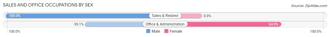 Sales and Office Occupations by Sex in Dobbins Heights