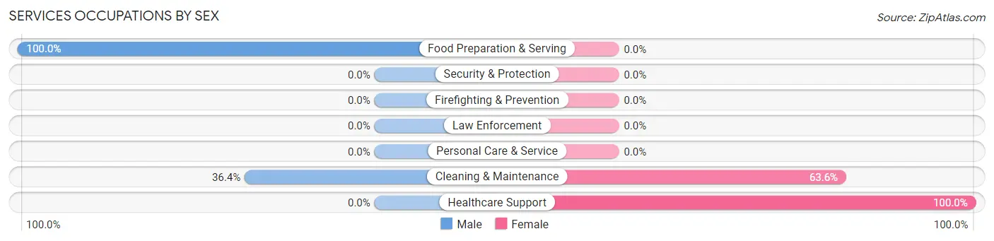 Services Occupations by Sex in Dobbins Heights