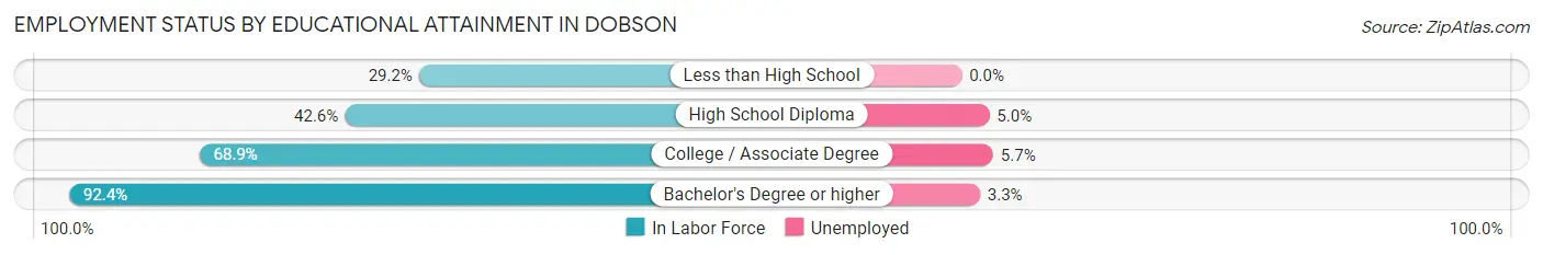 Employment Status by Educational Attainment in Dobson