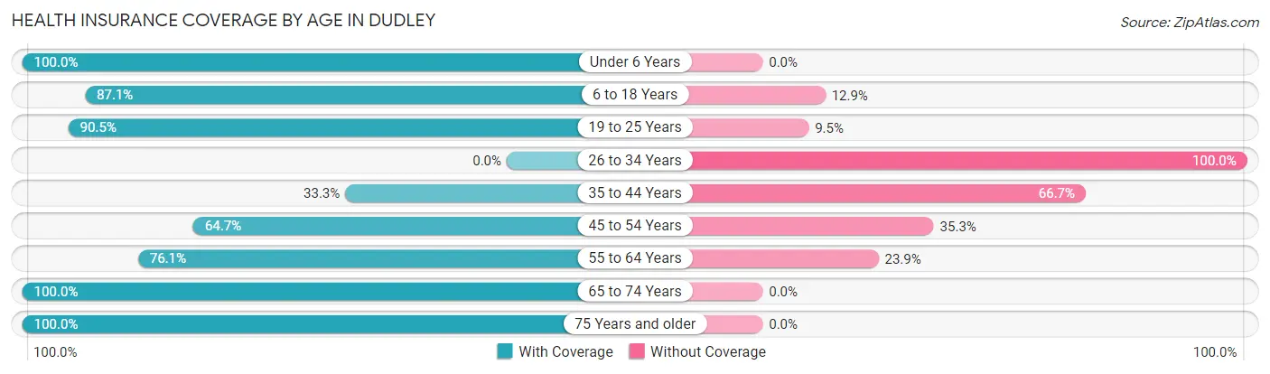 Health Insurance Coverage by Age in Dudley