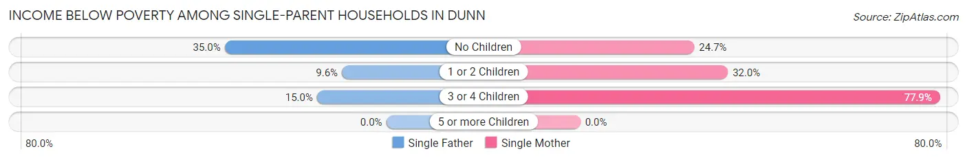 Income Below Poverty Among Single-Parent Households in Dunn